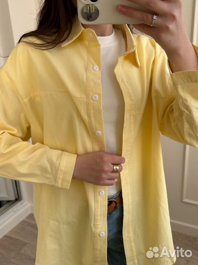 Рубашка в лимонном цвете с накидкой