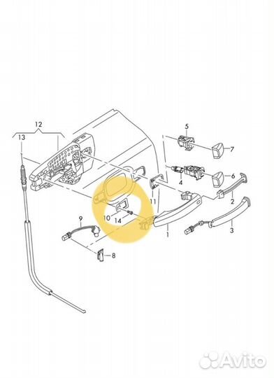 Прокладка ручки Audi A6 C7 A7 A8 Q7 4H0837209