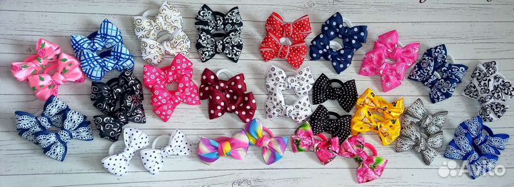 Бантики, резинки для волос ручной работы