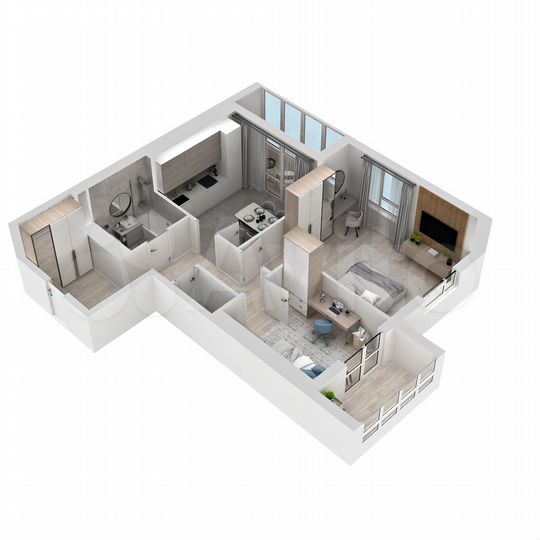 2-к. квартира, 59,2 м², 1/9 эт.