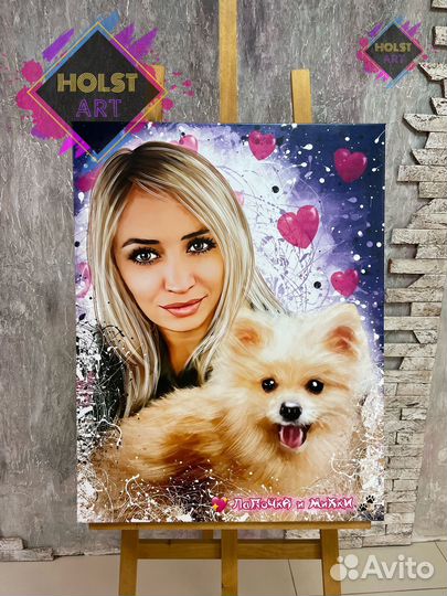 Портрет по фото / Картина на холсте на подарок