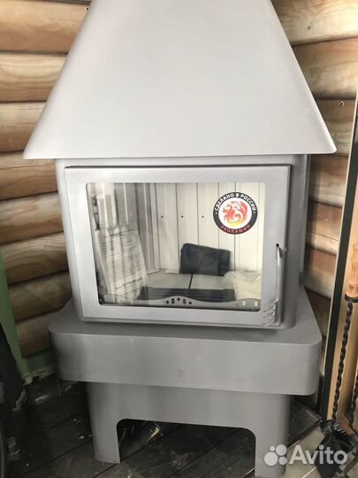 Печь-камин Бавария три стекла графит