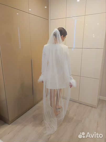 Свадебная фата длинная белая новая