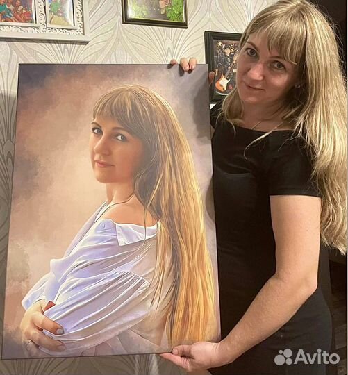 Портрет по фото на холсте в Воронеже