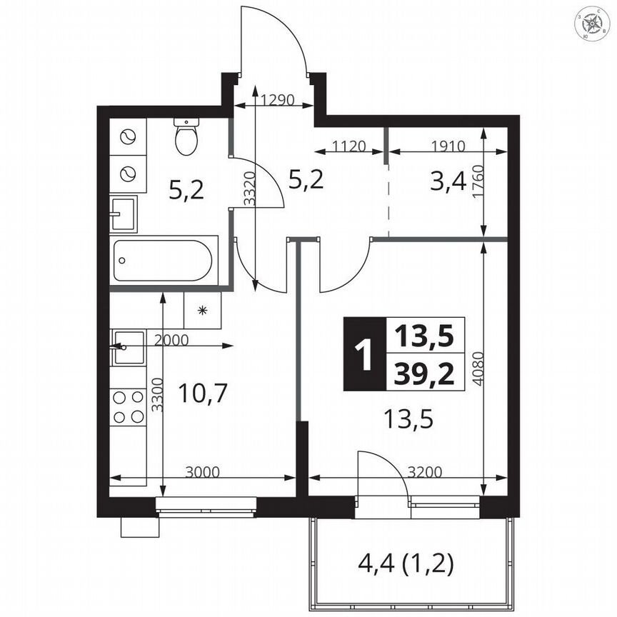 1-к. квартира, 39,2 м², 14/15 эт.