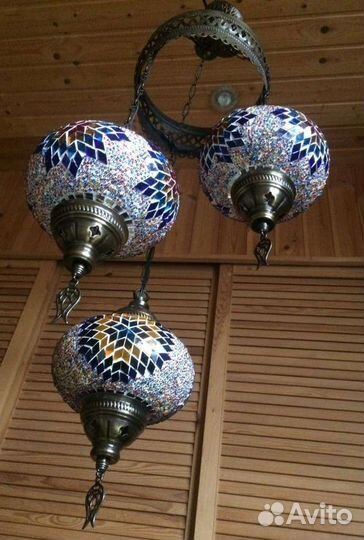 Люстра новая турецкая мозаика освещение 3 плафона