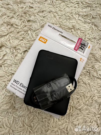 Внешний жесткий диск WD Elements Portable 1 тб