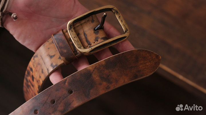Кожаный ремень (ручная работа)