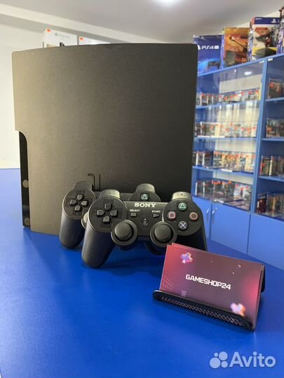 PS3 slim 320гб+много игр+2 Джоя+Гарантия