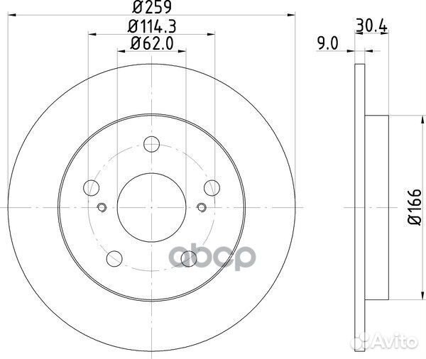 ND1008K диск тормозной задний Toyota Auris 1.4