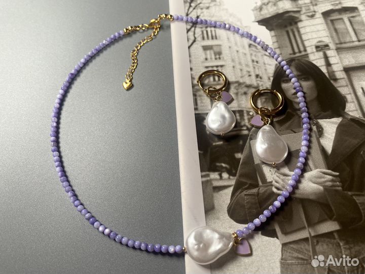 Колье чокер из натуральных камней