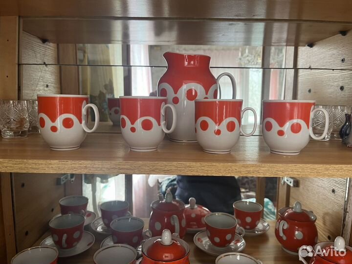 Чайный сервиз в горошек СССР барановка