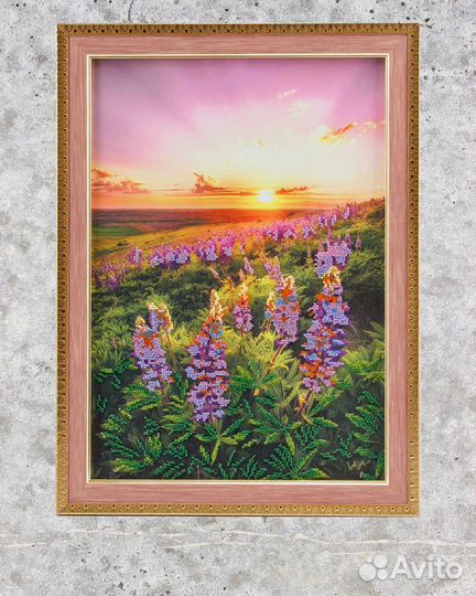 Картина вышитая бисером ручная работа