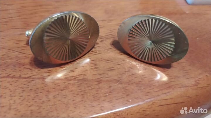 Запонки СССР овальные позолоченные