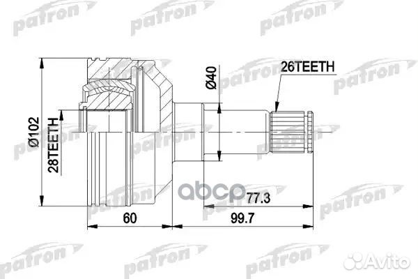 Patron ШРУС внутр лев передн к-кт A:26, B:28