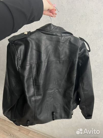 Кожаная куртка косуха короткая