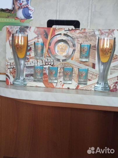 Подарочный набор рюмок, стаканы с символикой РФ