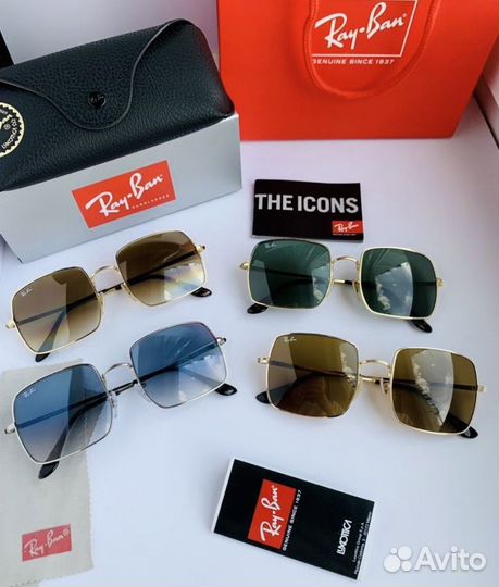 Очки ray ban square коричневые