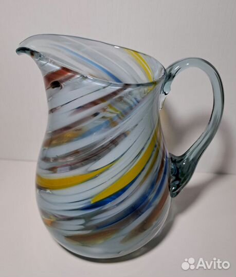 Кувшин цветное стекло СССР