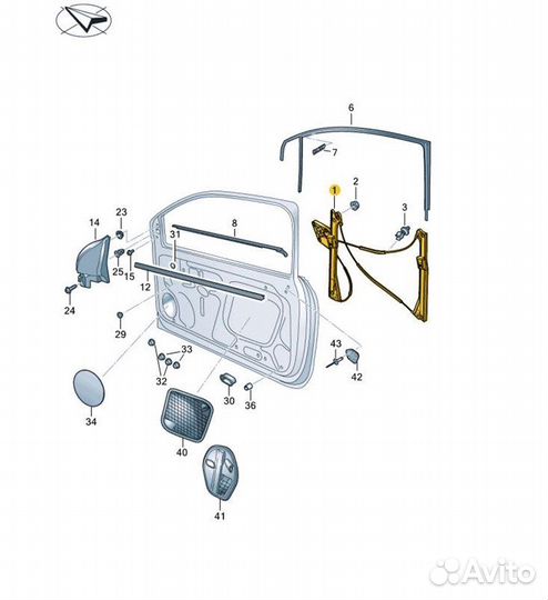 Стеклоподъемник передний правый Volkswagen Polo