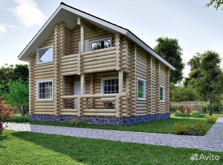 Сруб дома из бревна