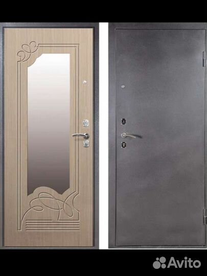 Металлическая дверь с зеркалом