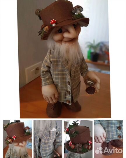 Авторская интерьерная кукла старичок-лесовичок