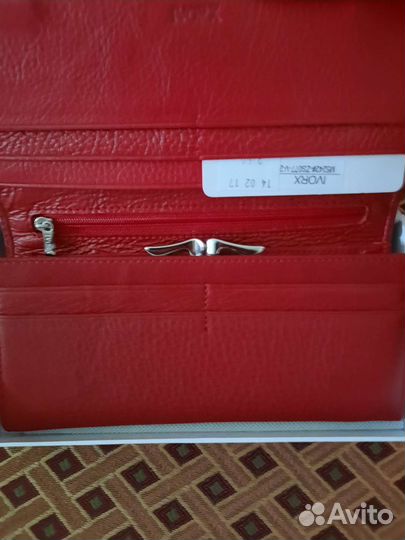 Кошелек женский натуральная кожа красный