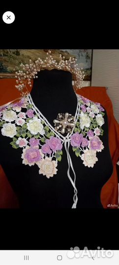 Брошь,воротник кружевной