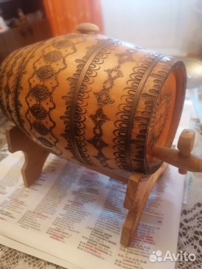 Штоф бочонок деревянный