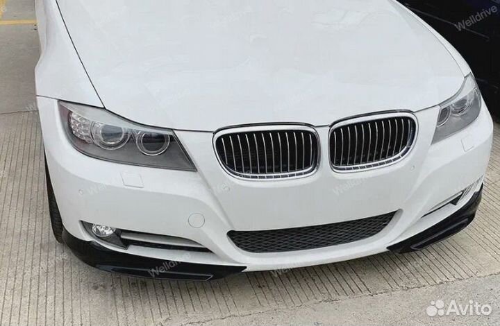 Клыки передние BMW 3 E90 E91 LCI не М пакет черная