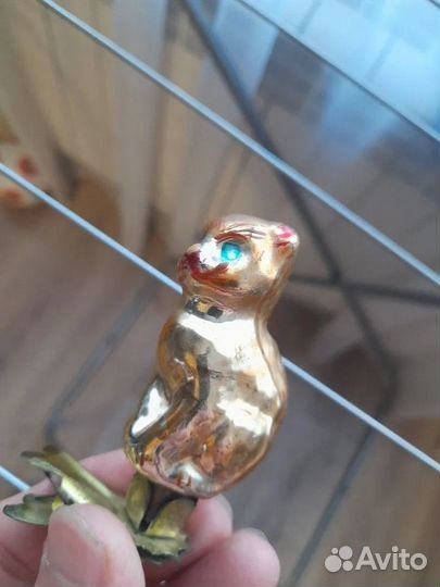 Елочная игрушка СССР Кошка Муренка