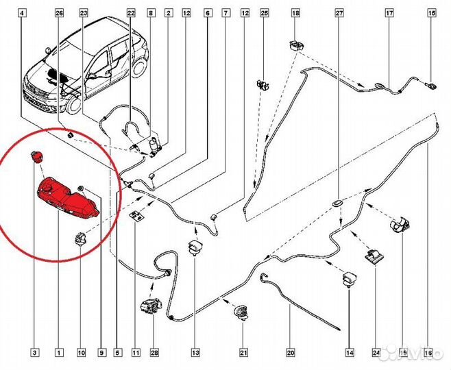 Бачок омывателя лобового стекла Renault Logan 2 L8