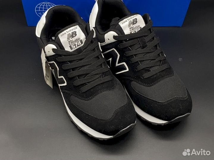 Черные мужские кроссовки New Balance 574, размеры