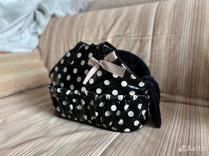 Сумка переноска для маленьких собак черная PA