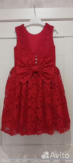 Платье для девочки 122 красное