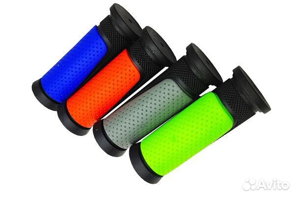 Грипсы 95 мм (пара) черные с цвет. вставками
