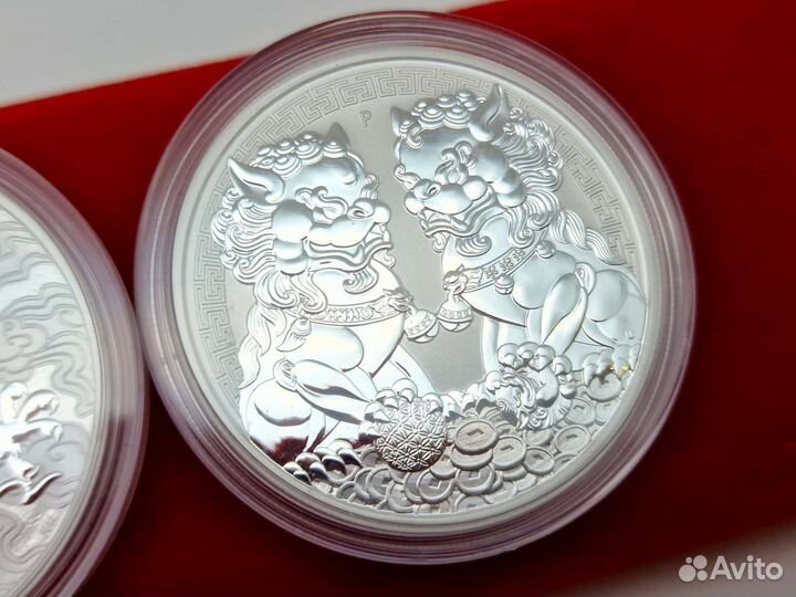 Австралия Два Дракона и др Серебро 1 Oz 999