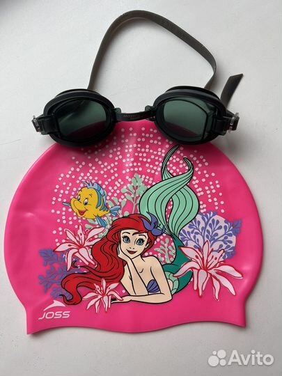 Шапочка и очки для плавания 3-7 лет