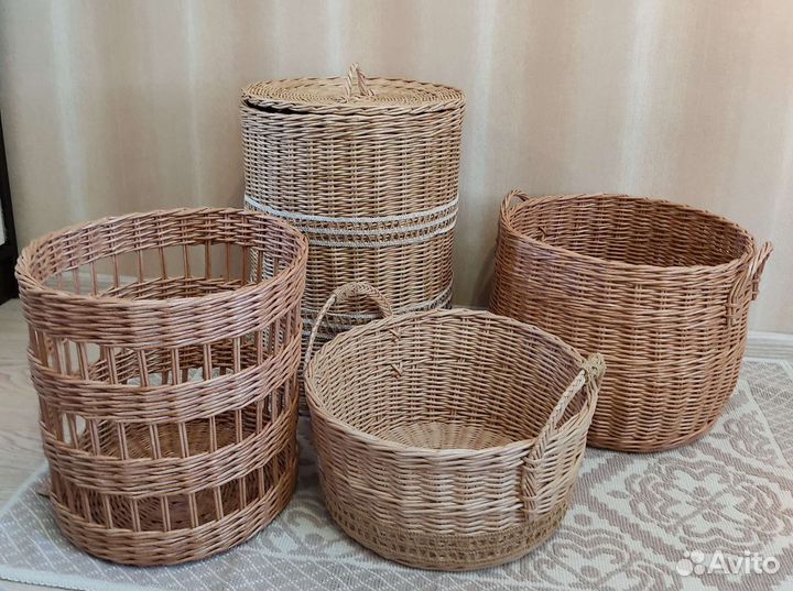 Корзина плетёная для белья/хранения