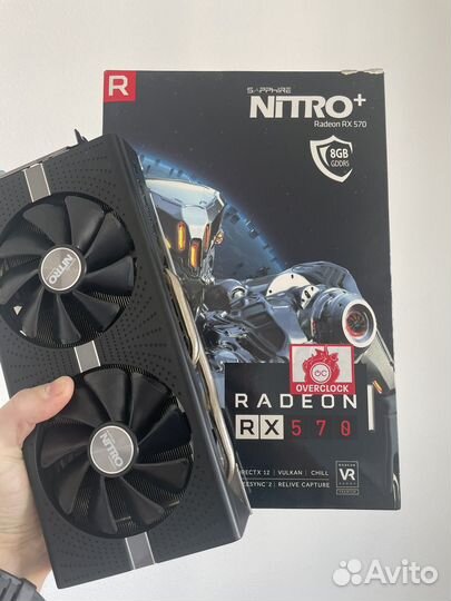Rx 570 8gb Sapphire Nitro+ OC (полный комплект)