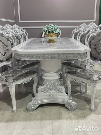 Комплект обеденная группа для кухни голд