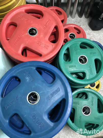 Диски блины для штанги обрезиненные D50 и др