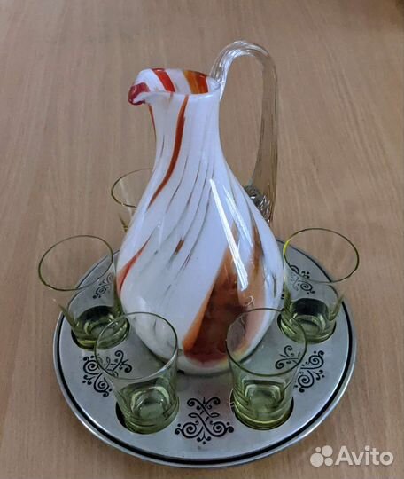 Графины, ваза, рюмки, штоф, подсвечник СССР