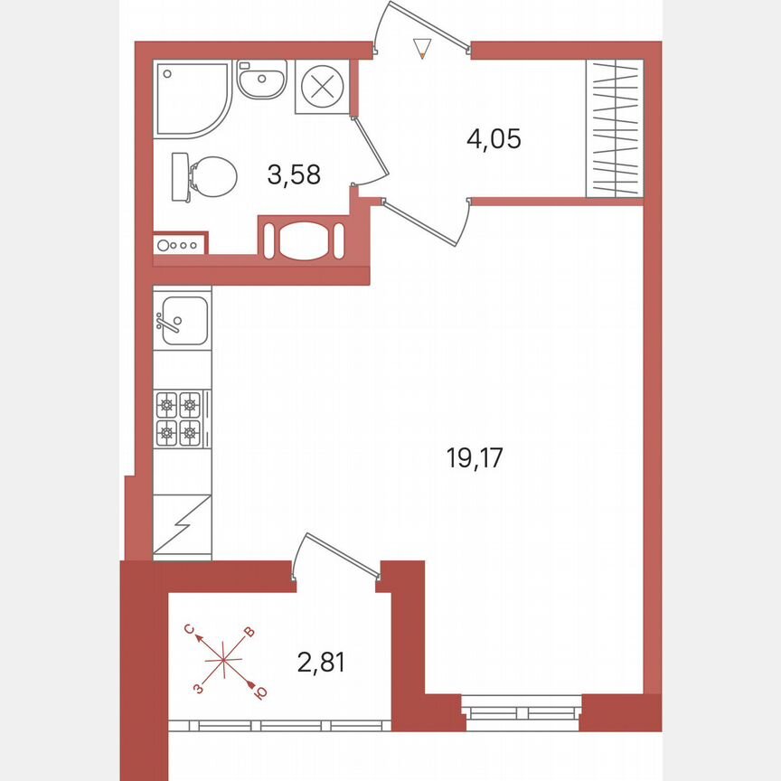 Квартира-студия, 28,2 м², 11/11 эт.