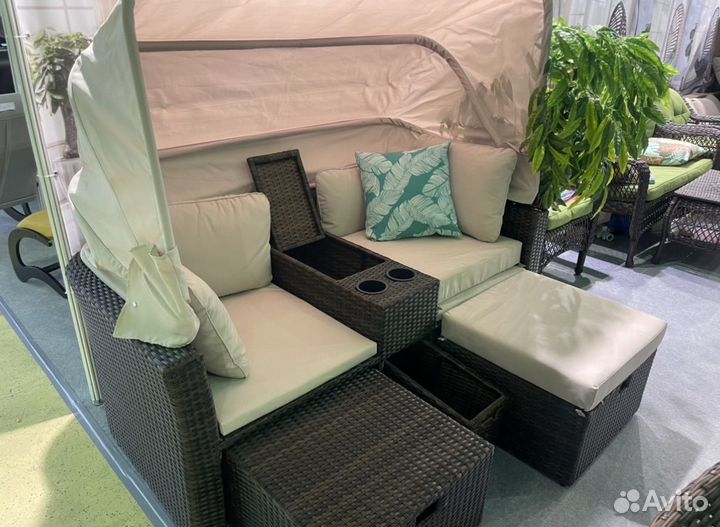 Диван трансформер искуственный ротанг