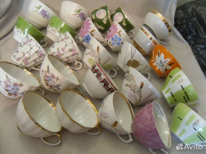 Чашки из чайных сервизов.Дулево,Вербилки.лфз