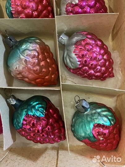 Елочные игрушки СССР Ягоды Виноград Лот 256