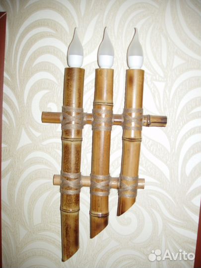 Настенный светильник из бамбука