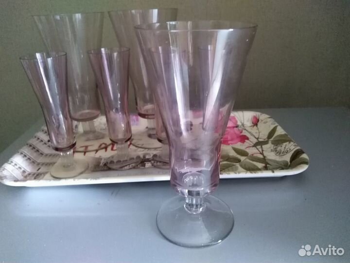 Фужеры и рюмки марганцевое стекло конец 70-тых